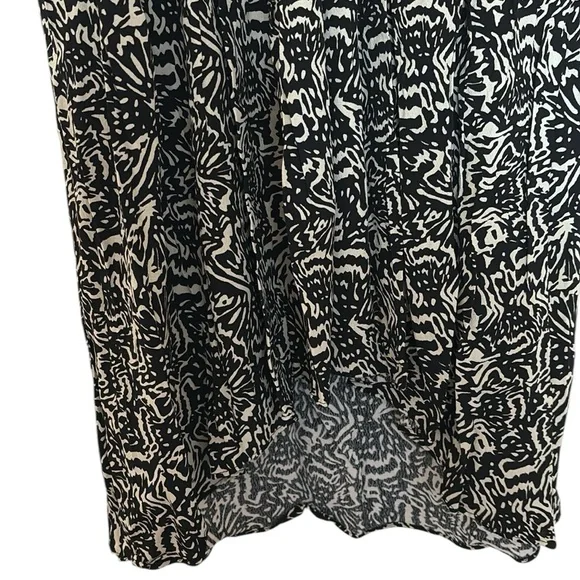 ba&sh Black and Cream Asymmetrical Midi Skirt - Picture 3 of 9